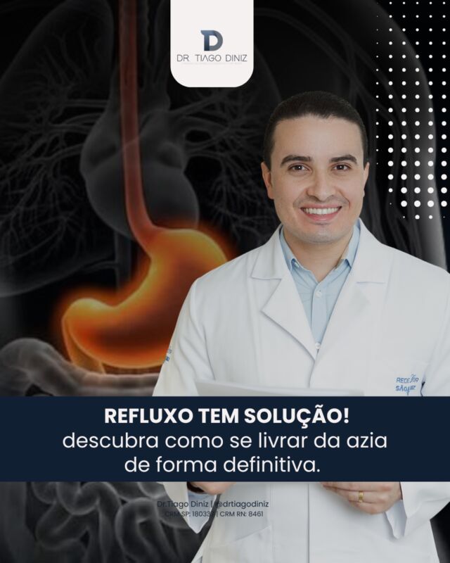 🔹Você sabia que é possível tratar o refluxo de forma definitiva, com cirurgia por vídeo ou robótica, minimamente invasiva e com recuperação rápida? O refluxo gastroesofágico pode comprometer a qualidade de vida, causando azia constante, queimação e desconforto após as refeições. A cirurgia por vídeo, podendo ser laparoscópica ou robótica, pode ser uma alternativa eficaz quando o tratamento clínico não é suficiente. Ela permite: ✔ Incisões menores ✔ Menos dor no pós-operatório ✔ Alta hospitalar mais rápida ✔ Retorno precoce às atividades Agende uma consulta e descubra se essa é a melhor opção para o seu caso! #CirurgiaPorVídeo #RefluxoTemSolução #SaúdeDigestiva #DrTiagoDiniz #Refluxo #CirurgiaMinimamenteInvasiva